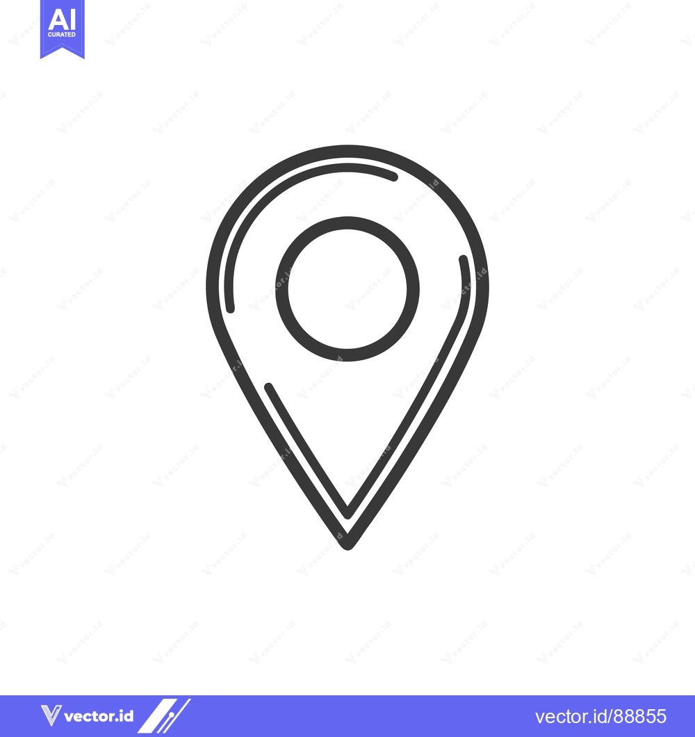 Premium Vector of Minimalist Location Pin Icon with Double Outline on White Background