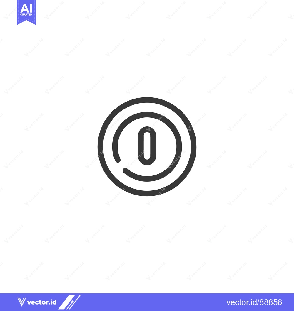 Premium Vector dari Minimalist Zero Icon: Circular Outline with Central Digit