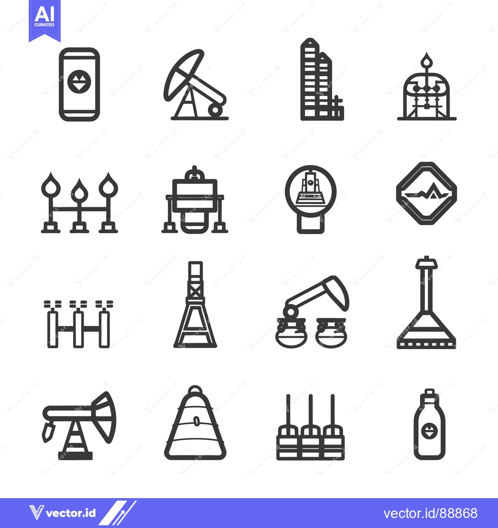 Premium Vector dari Oil and Gas Industry Icons Set