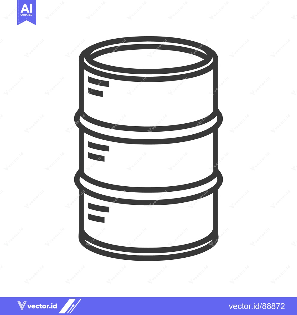 Premium Vector dari Minimalist Oil Barrel Icon: Clean Line Art on White Background