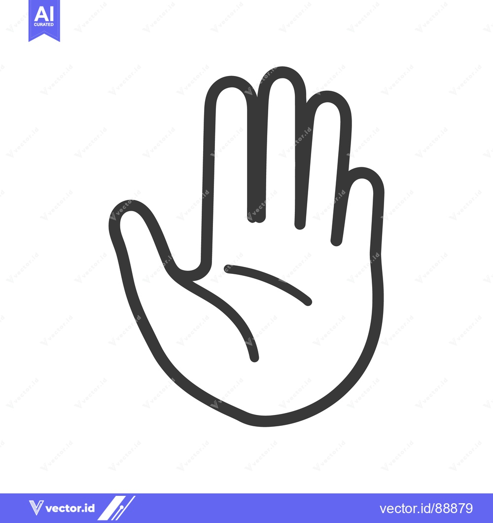 Premium Vector of A detailed minimalist line drawing of a human hand with fingers