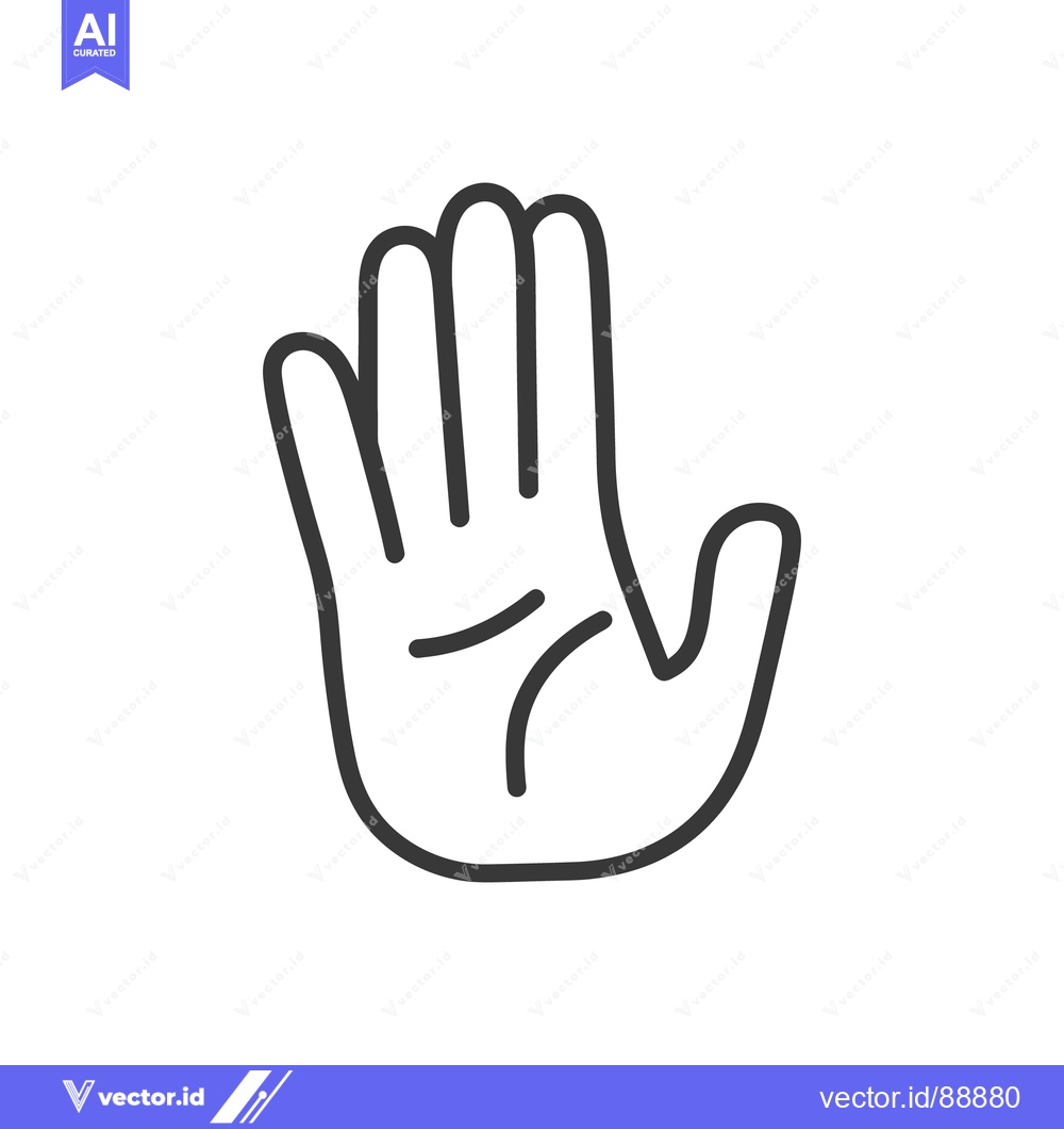Premium Vector dari Simple vector illustration of a hand making a stop gesture