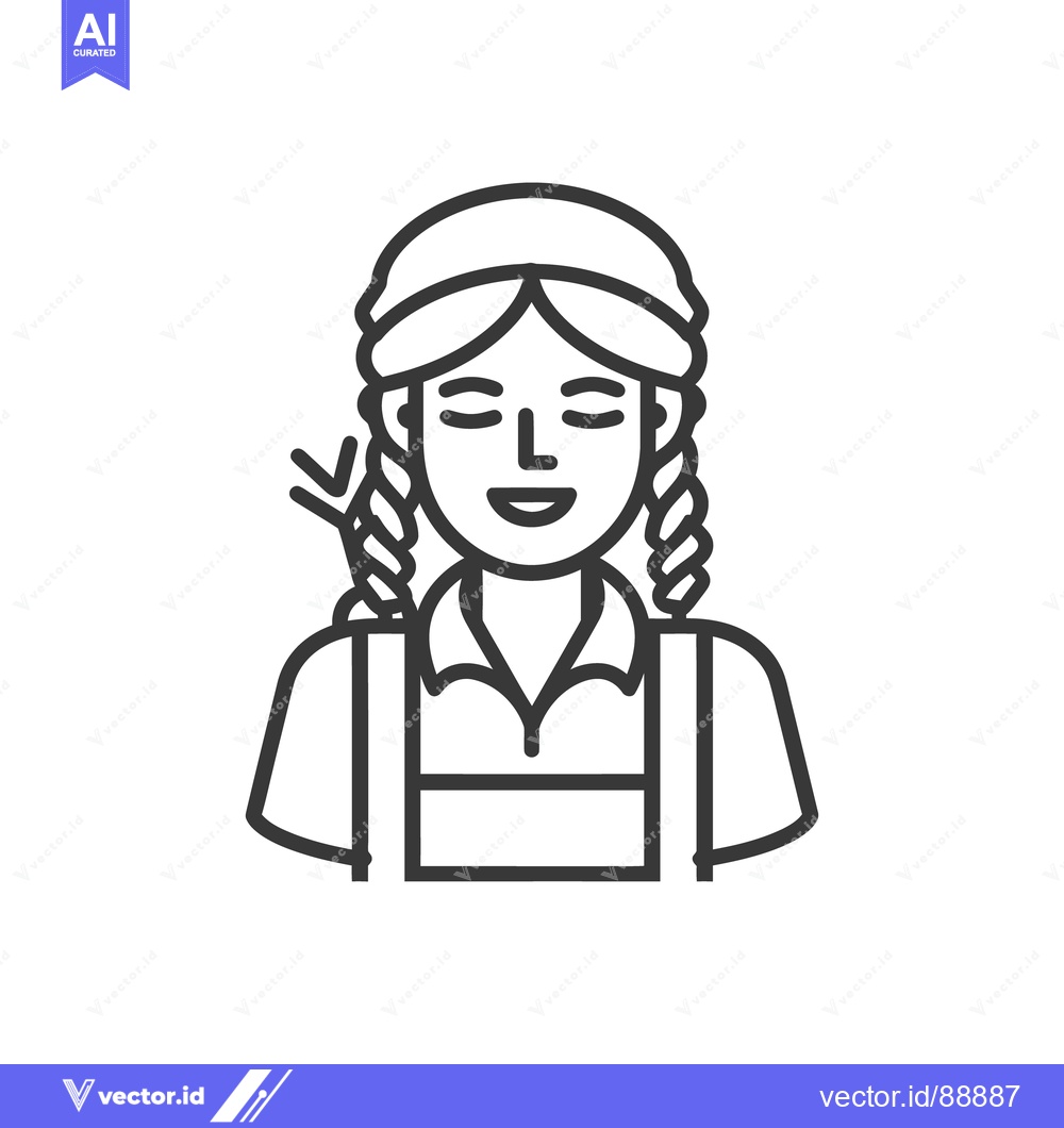 Premium Vector dari A smiling woman with braided hair and a traditional outfit
