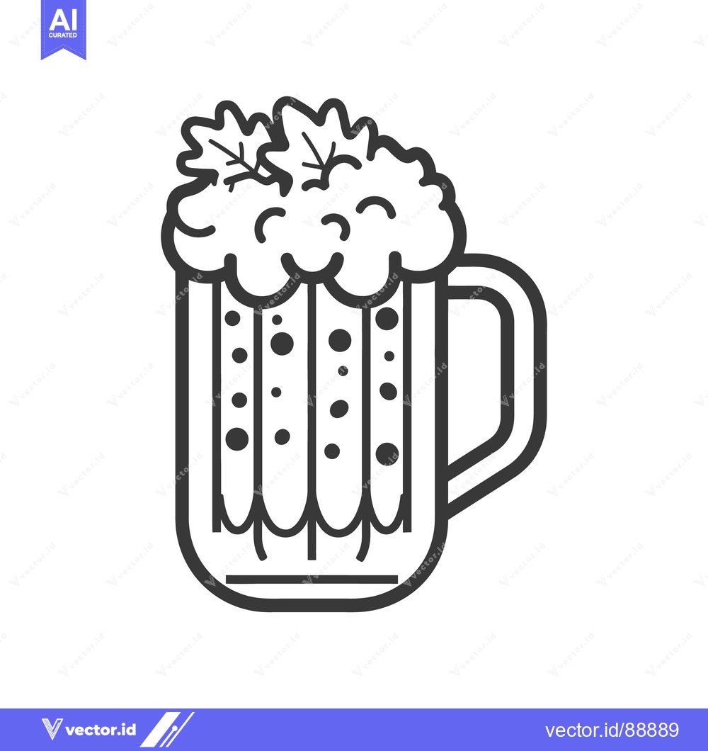 Premium Vector of A detailed black and white line drawing of a beer mug