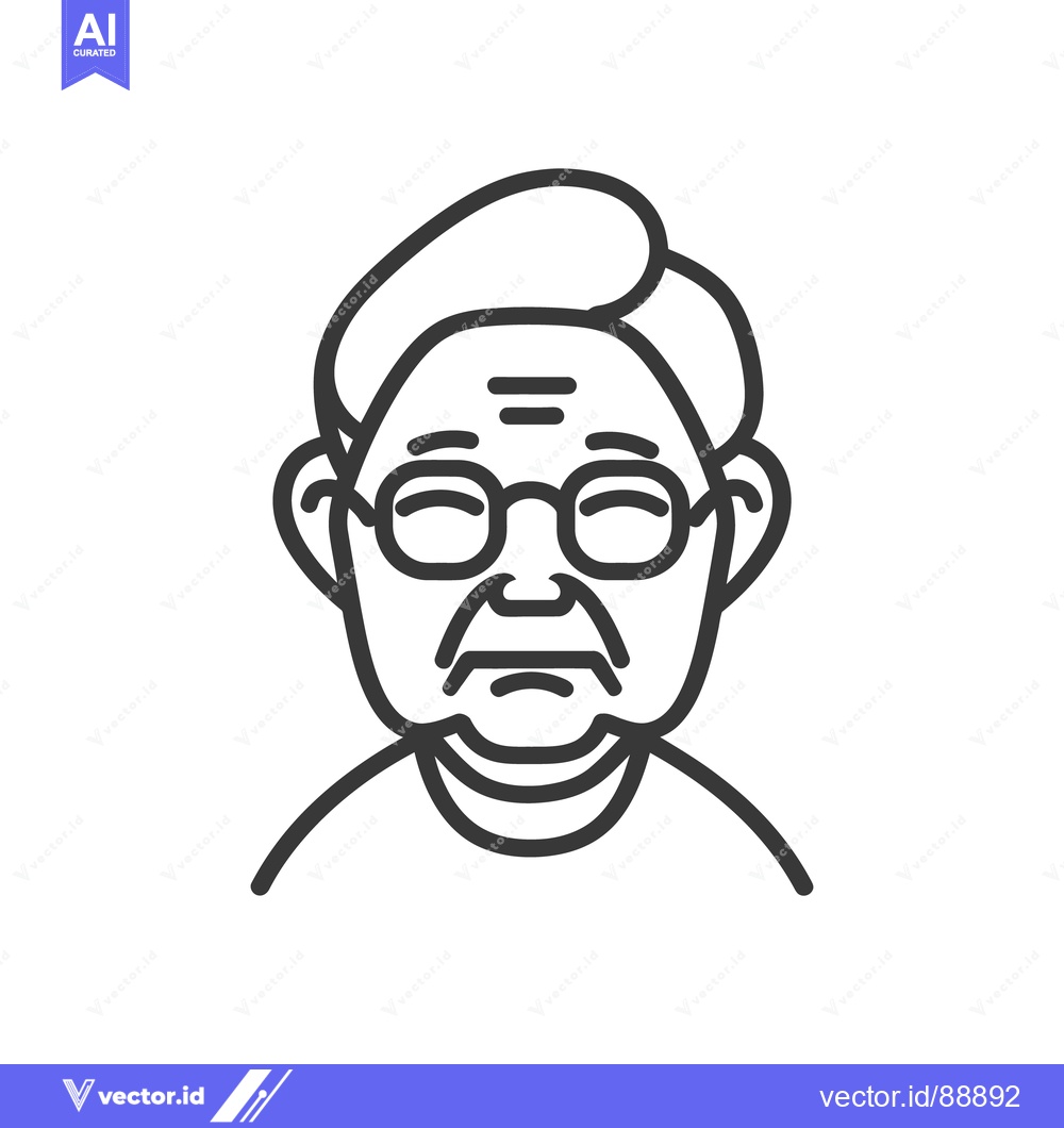 Premium Vector dari A simple black and white line drawing of a persons face