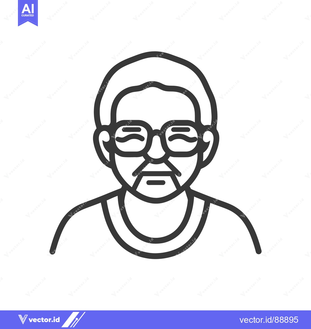 Premium Vector of An illustration of a person with glasses and a smiling expression