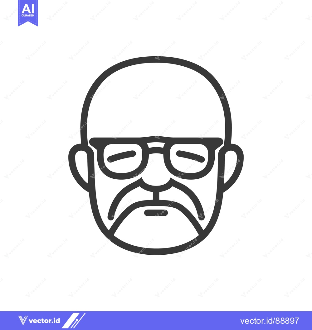 Premium Vector dari Graphic illustration of a man wearing glasses and a mustache