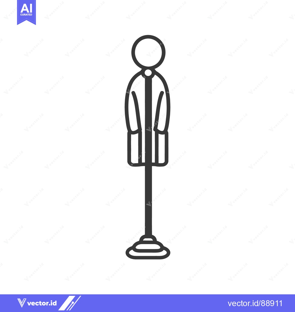 Premium Vector of Simple black and white abstract illustration of a coat stand