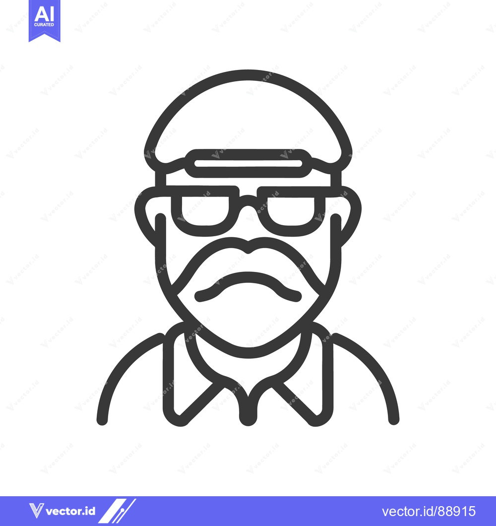 Premium Vector dari A Line Art Illustration Depicting a Middle Aged Man Portrait