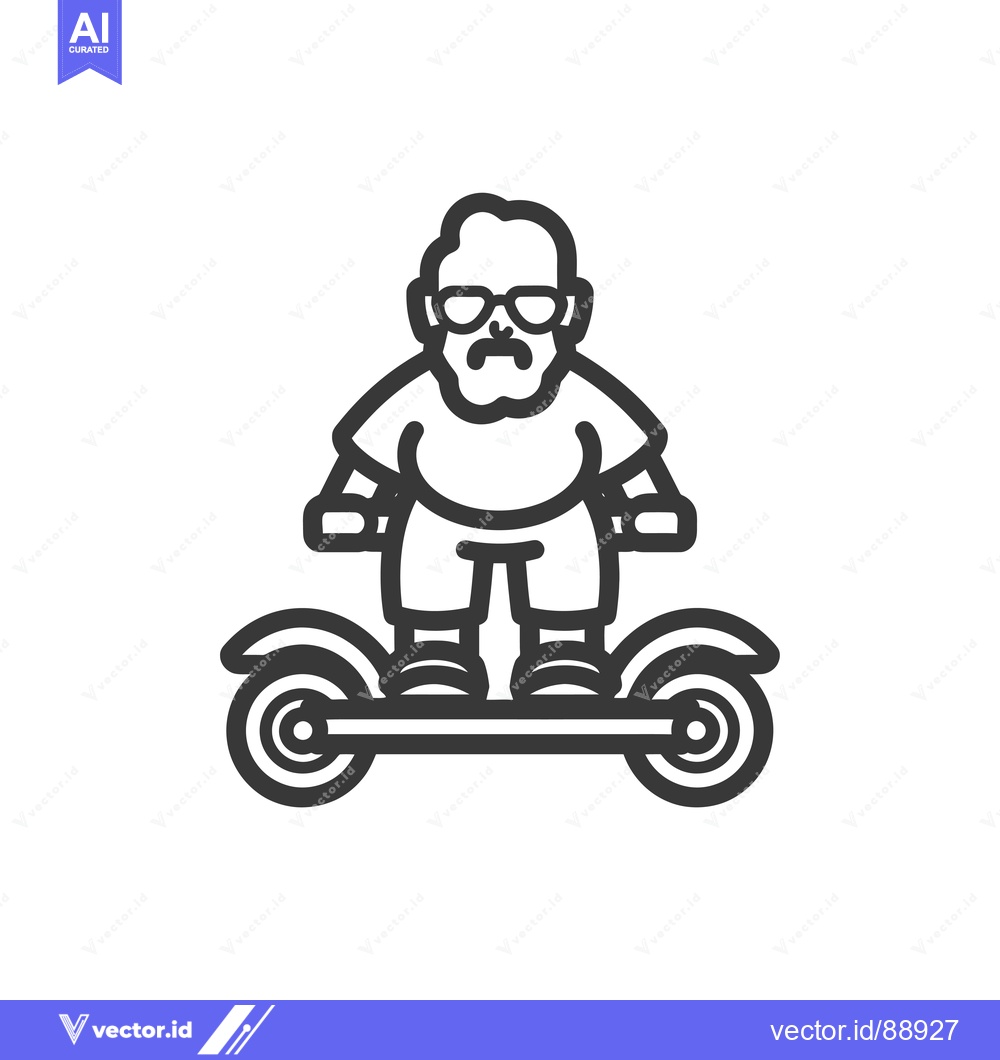 Premium Vector dari Old Man Riding a Hoverboard