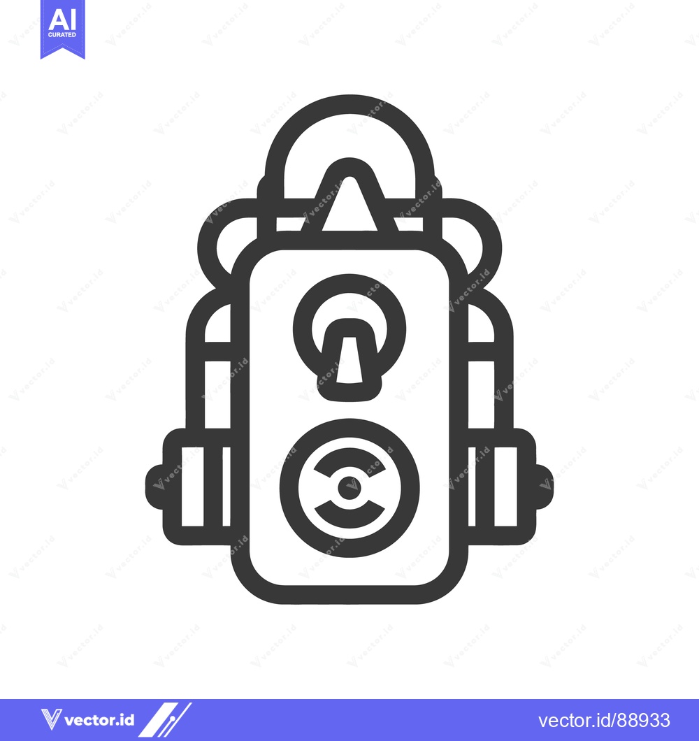 Premium Vector of A simplified black and white illustration of a breathing apparatus