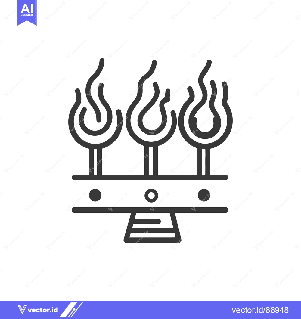 Premium Vector dari A stylized depiction of three flames on a stand