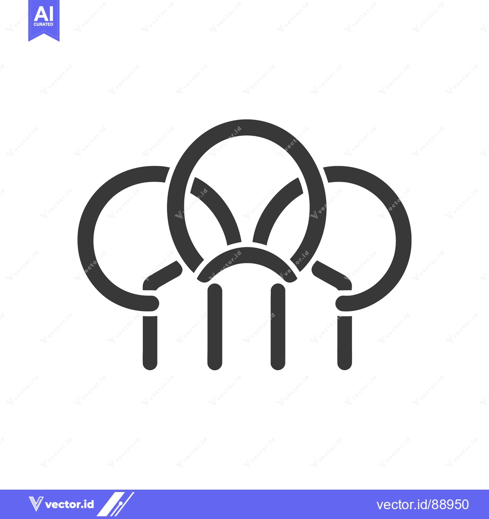 Premium Vector of Three connected rings resembling a chefs hat with stripes below