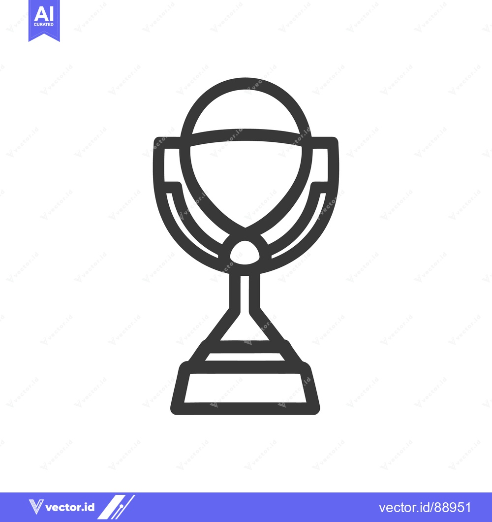 Premium Vector of A simple linear drawing of an elegant trophy cup