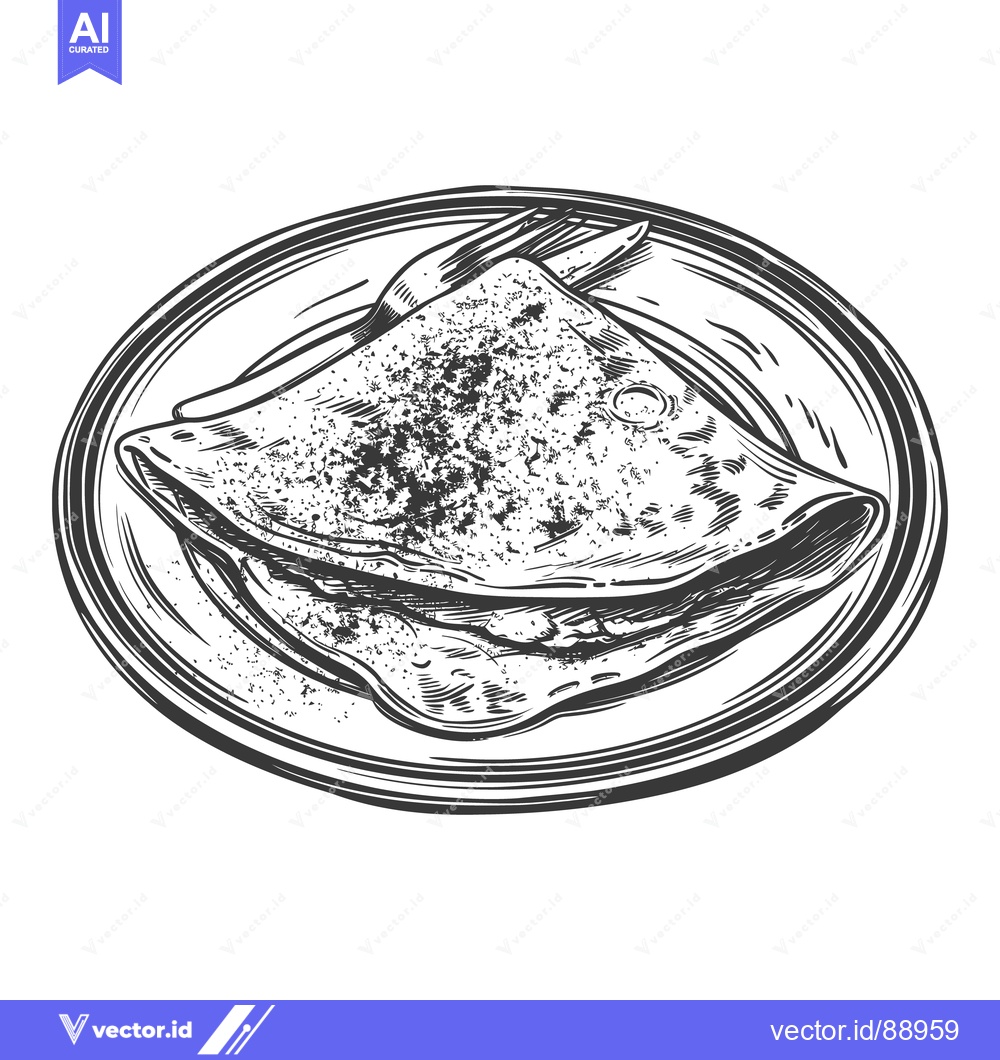 Premium Vector of A delicious drawing of a pancake with artistic decorative details
