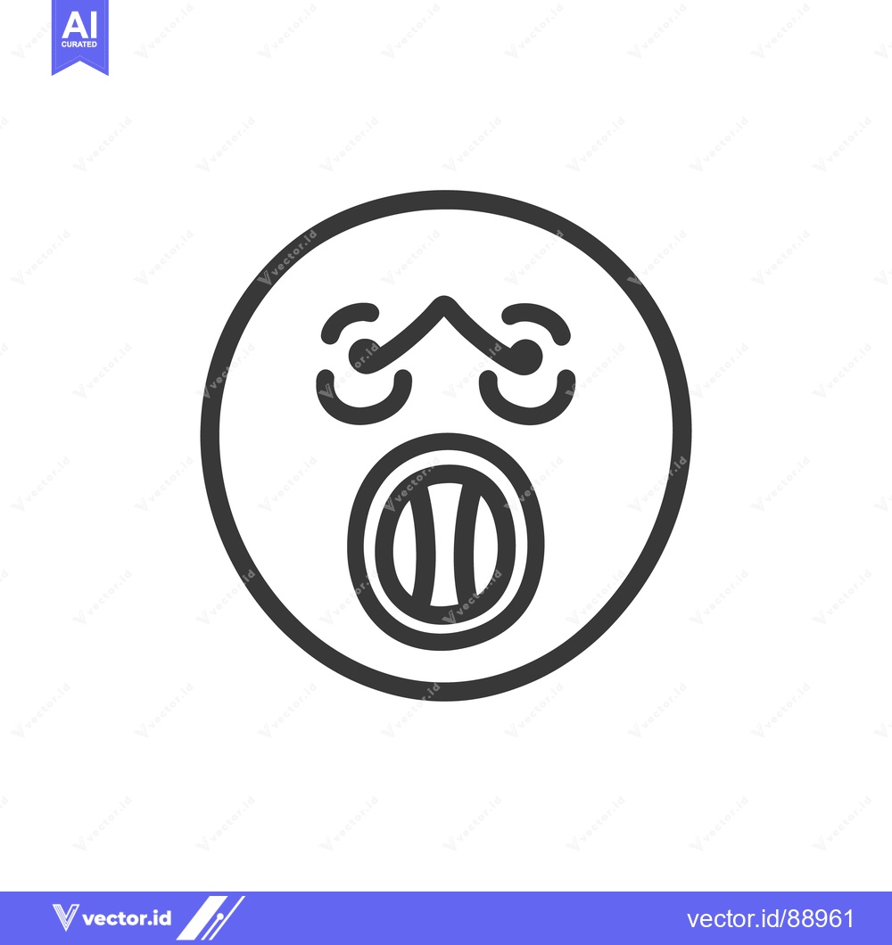 Premium Vector dari A monochrome illustration of an open mouthed circular face