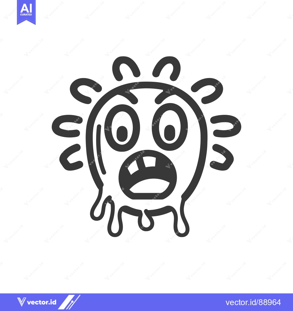 Premium Vector of A surprised animated cartoon character with sharp teeth and open mouth