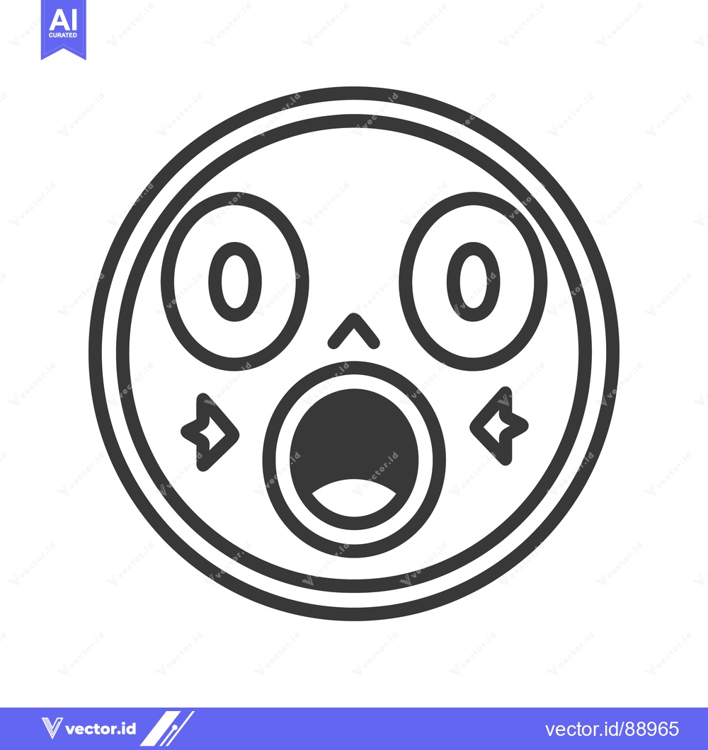 Premium Vector dari A surprised circular emoji with wide eyes and open mouth