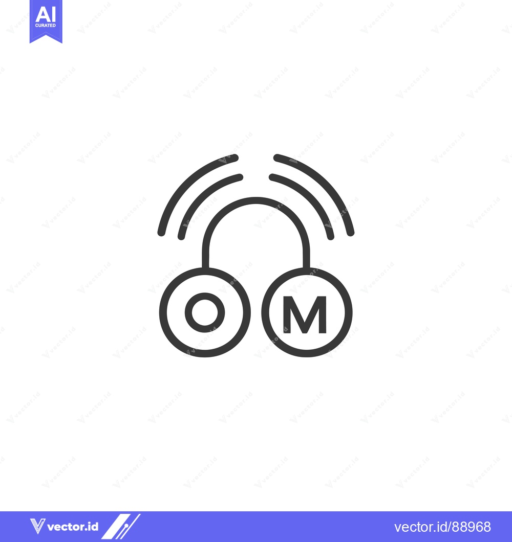 Premium Vector dari OM symbol with three wavy lines above