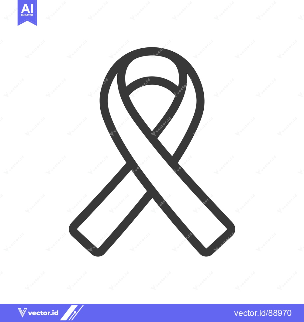 Premium Vector of Minimalist Awareness Ribbon Icon: Symbol of Support and Solidarity