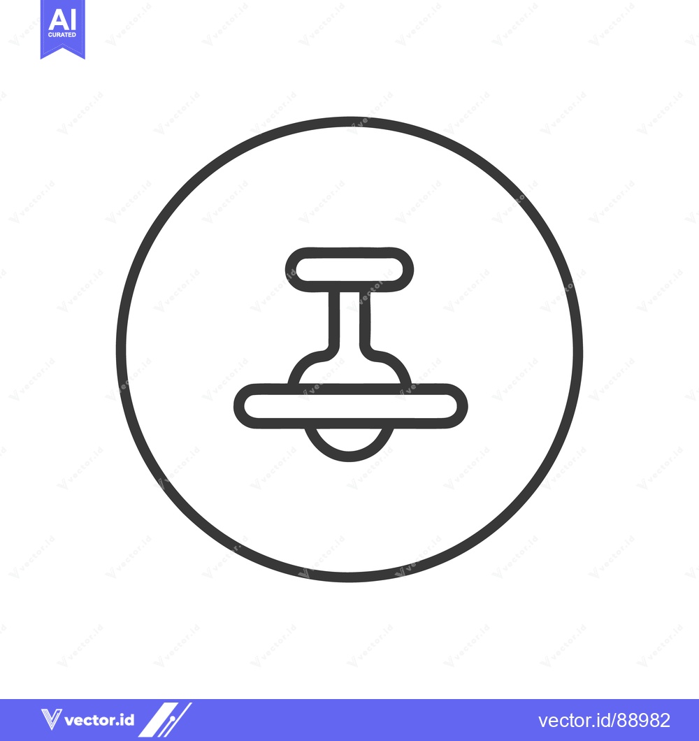 Premium Vector of Minimalist Ceiling Fan Icon in Circle Outline, Modern Design