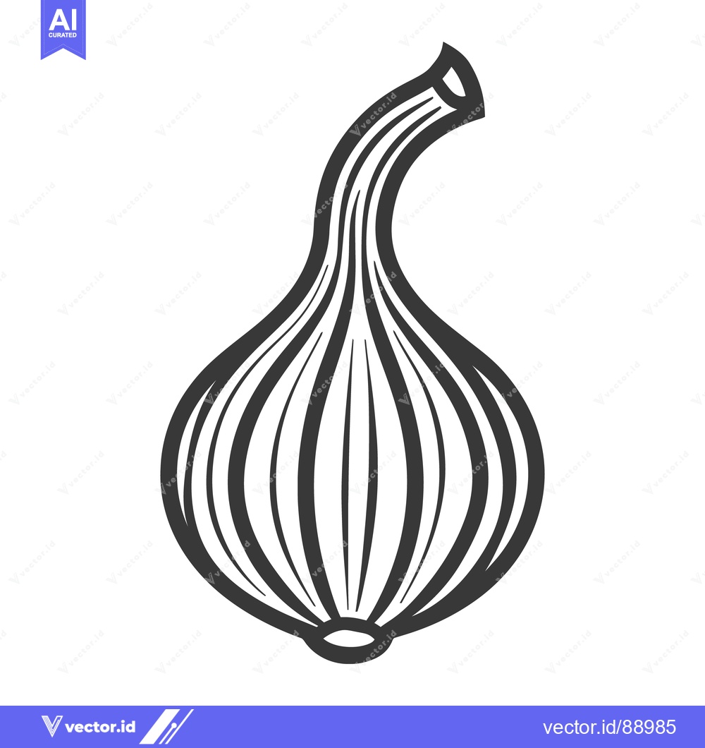 Premium Vector dari Black and white illustration shows a single onion bulb