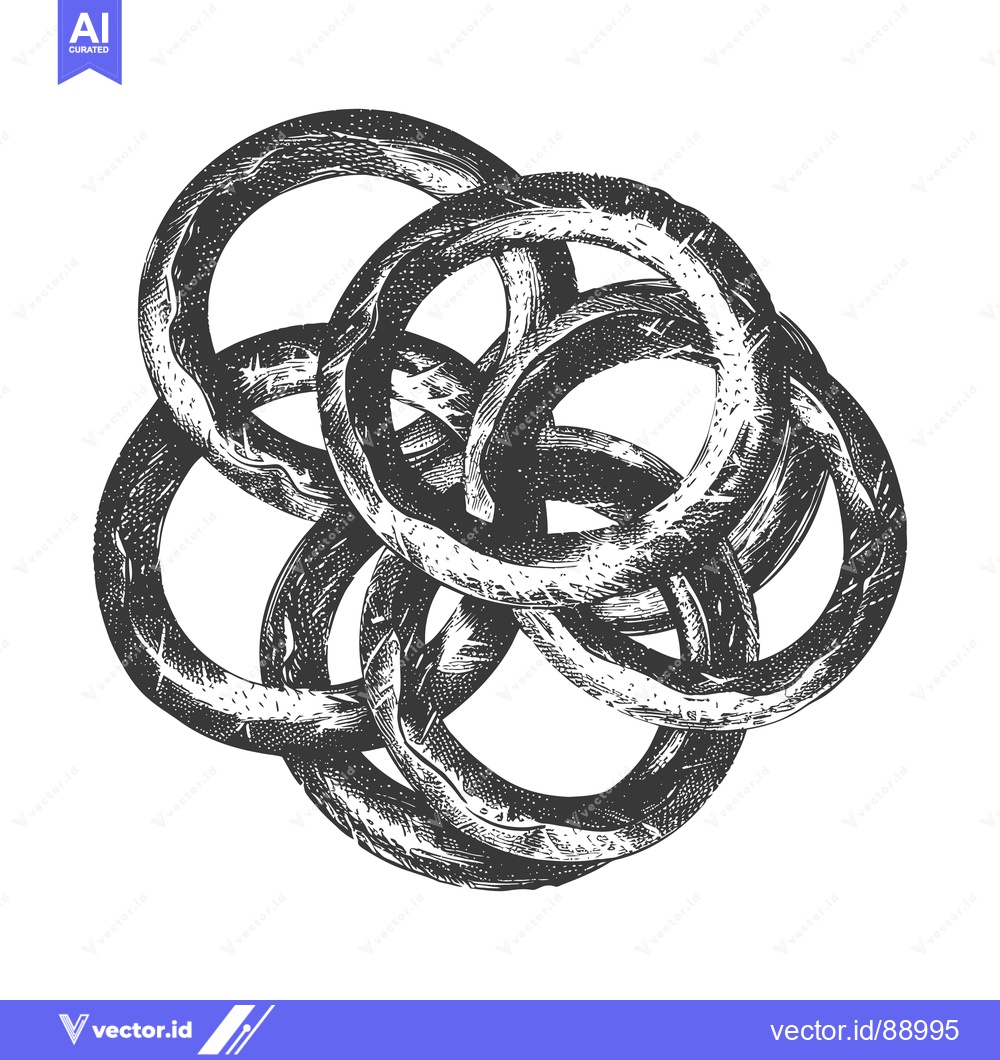 Premium Vector dari An intricately drawn illustration of interconnected circular objects