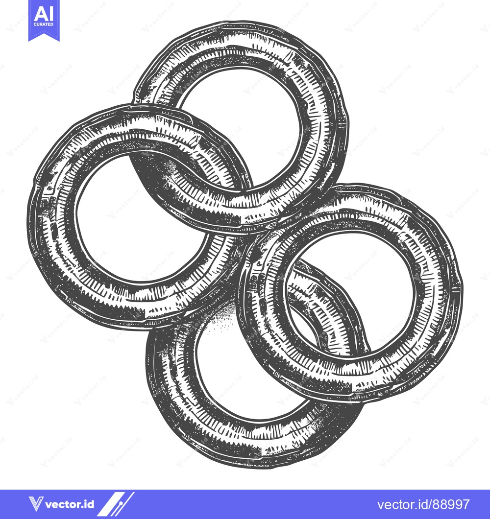 Premium Vector of Four interlocking circles forming a geometric symbol composition in de