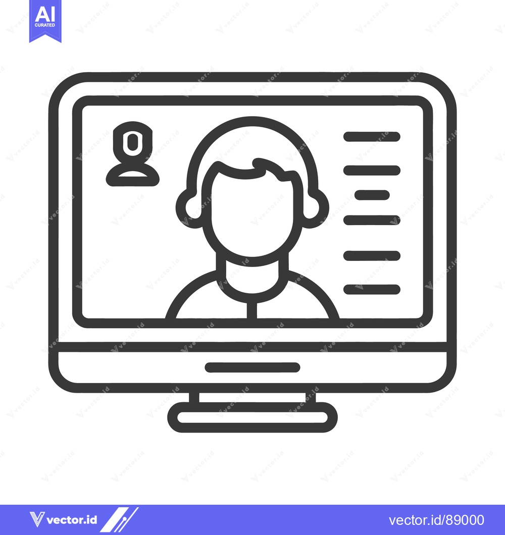 Premium Vector dari A computer screen showing a person during a video call
