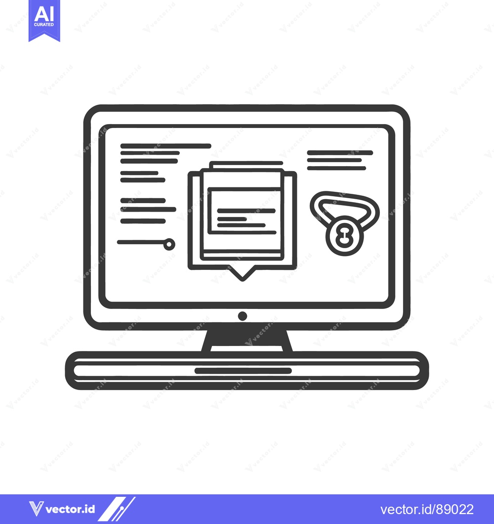 Premium Vector dari A computer screen displays documents and a safety gear image