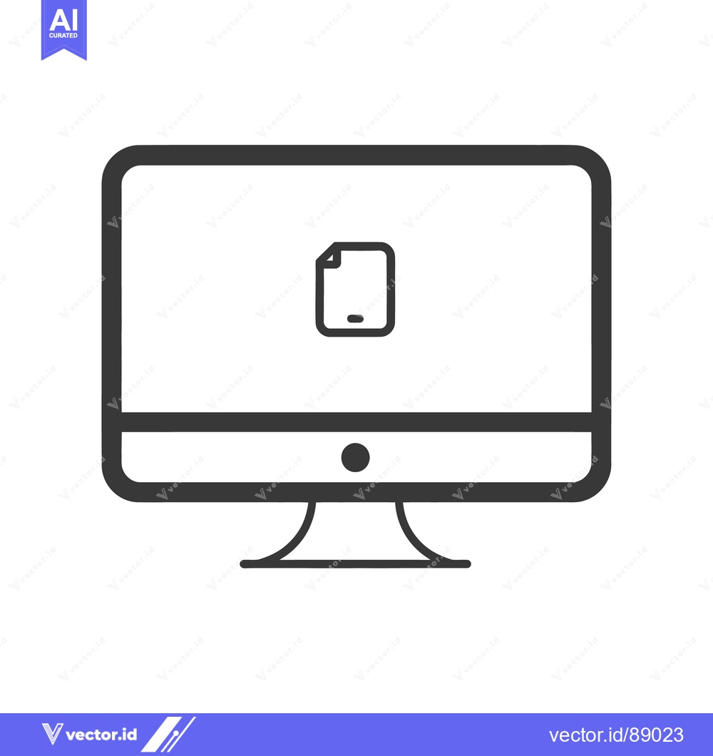 Premium Vector of A computer monitor displaying a file icon is shown