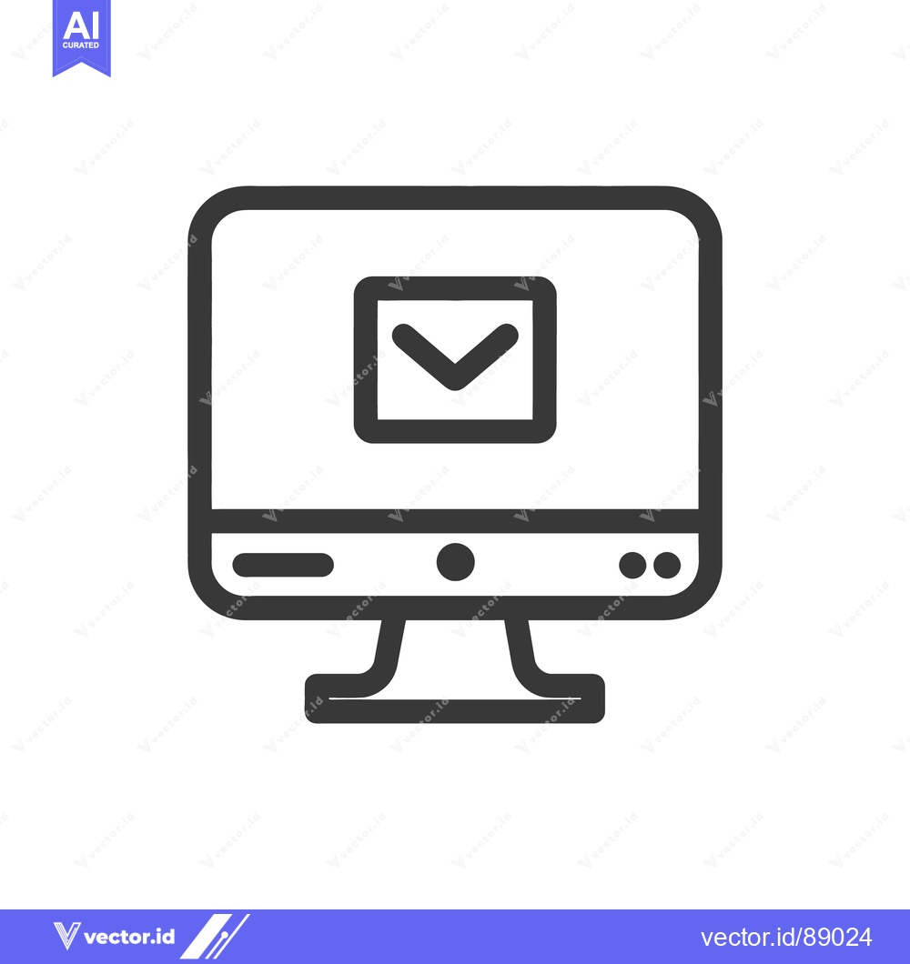 Premium Vector dari A computer monitor displaying an email symbol on its screen