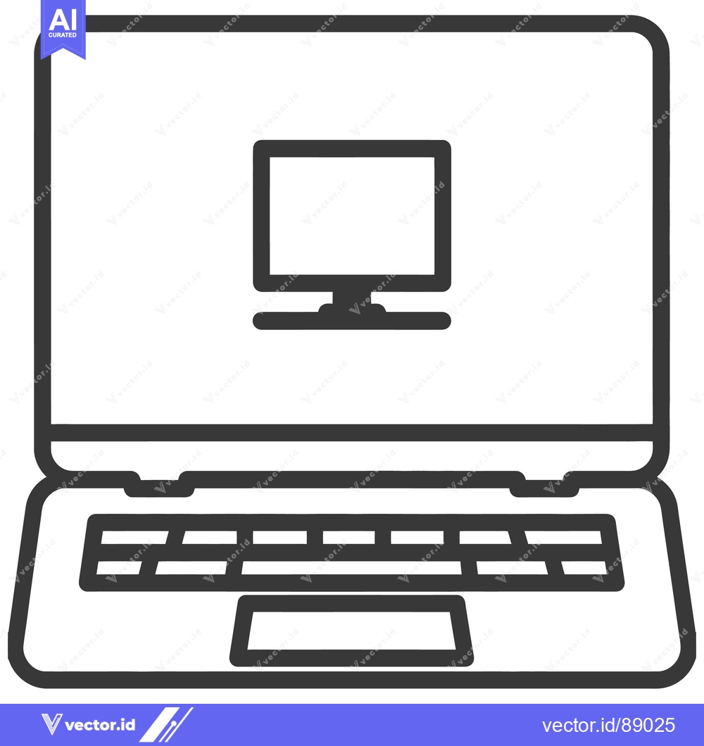 Premium Vector dari A simple black and white illustration of a laptop computer and monitor