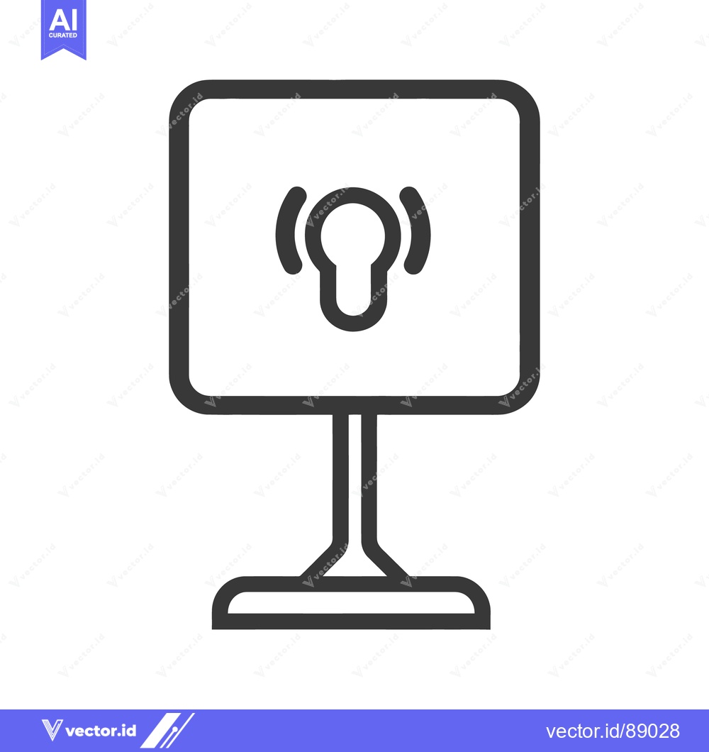 Premium Vector of A black and white image of a sign with a light bulb