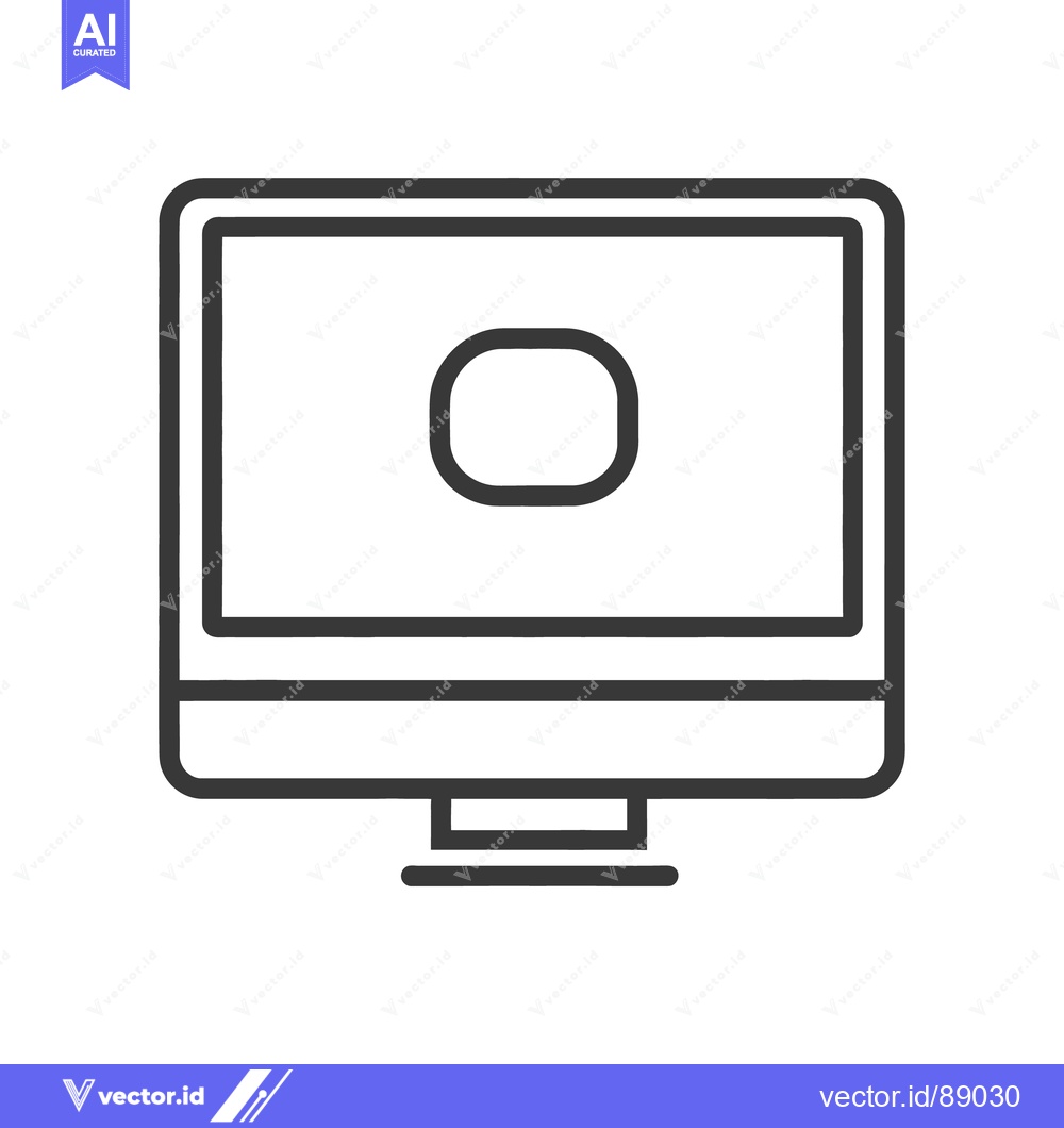 Premium Vector dari A simple black and white desktop computer monitor illustration is show