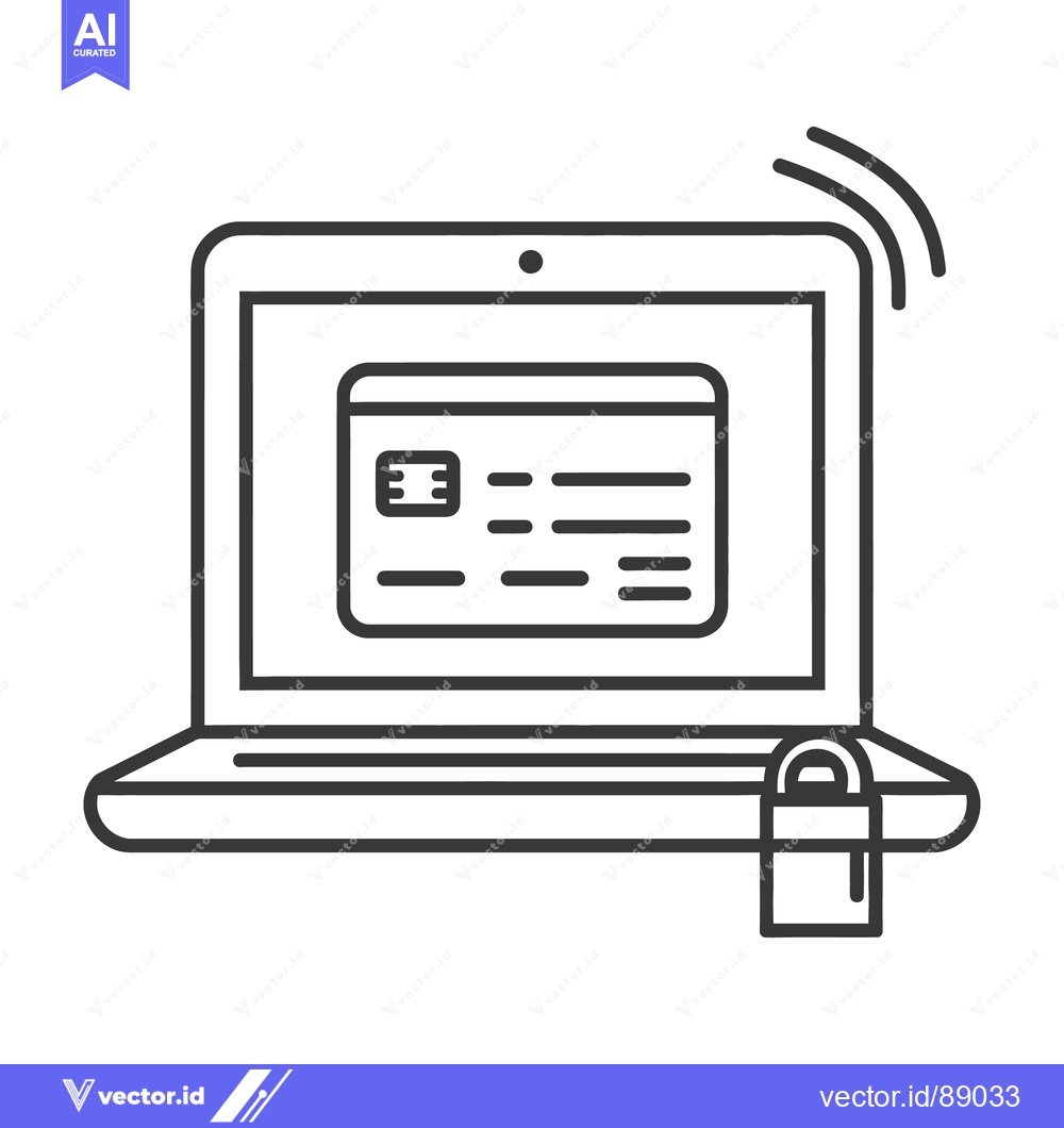 Premium Vector dari Secure Laptop Displaying Financial Information With A Padlock Icon