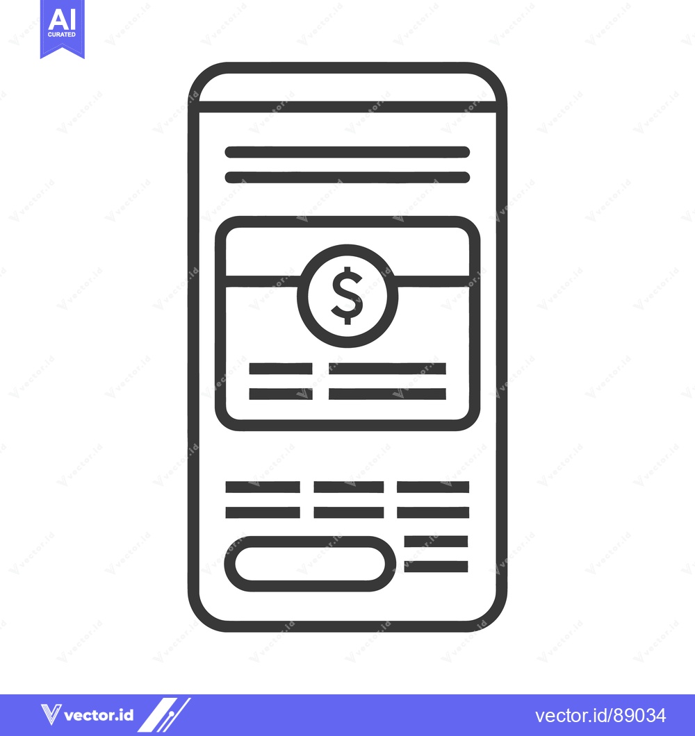 Premium Vector of A mobile phone displays a screen related to financial transactions