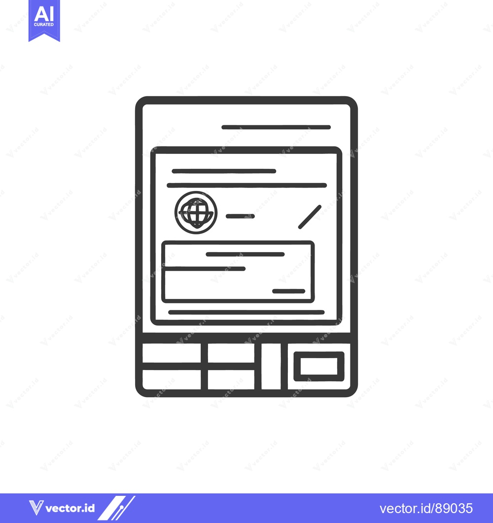 Premium Vector of Simple black and white illustration of a mobile phone or device