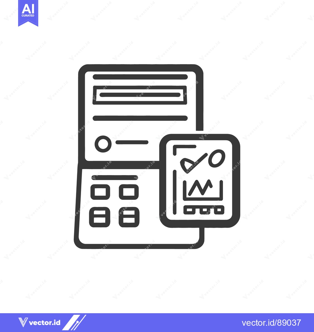Premium Vector dari An illustration depicts a digital device and an accompanying report or