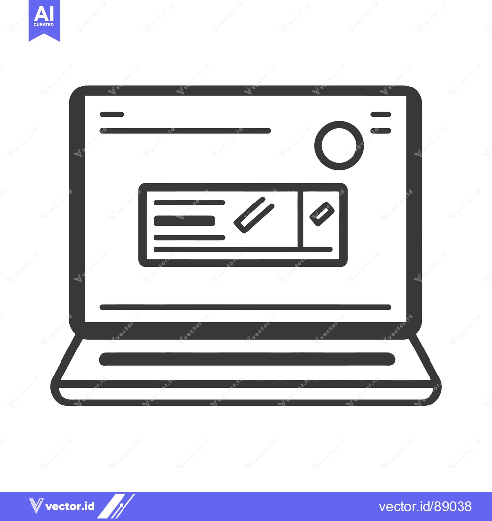 Premium Vector dari Simple black and white illustration of a laptop computer and screen