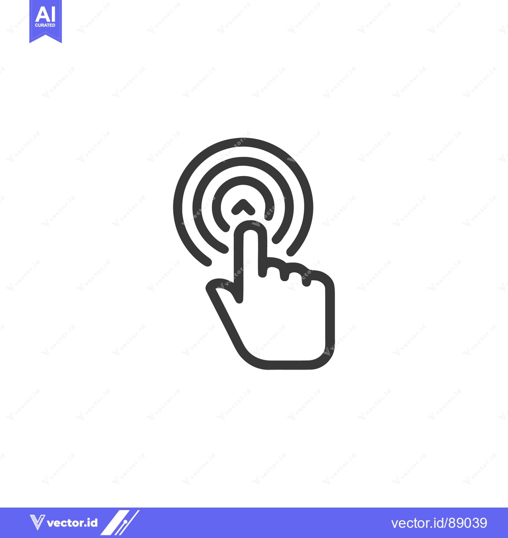 Premium Vector dari Finger Tapping Concentric Circle Icon, Touchscreen Interaction, Minima