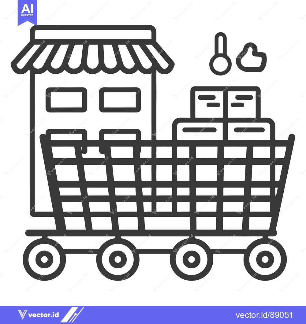Premium Vector dari Online Shop Delivery with Shopping Cart Full of Boxes