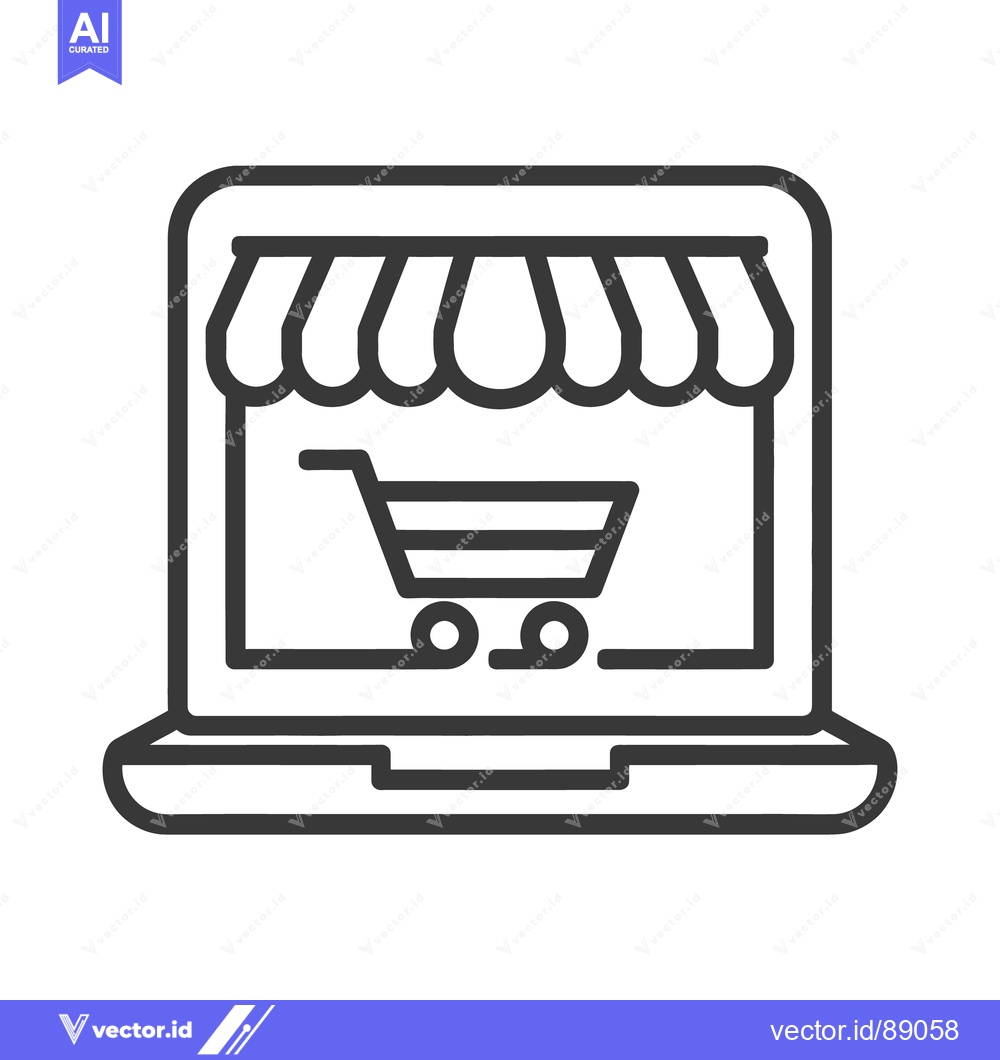 Premium Vector of A graphic depiction of online shopping on a computer screen