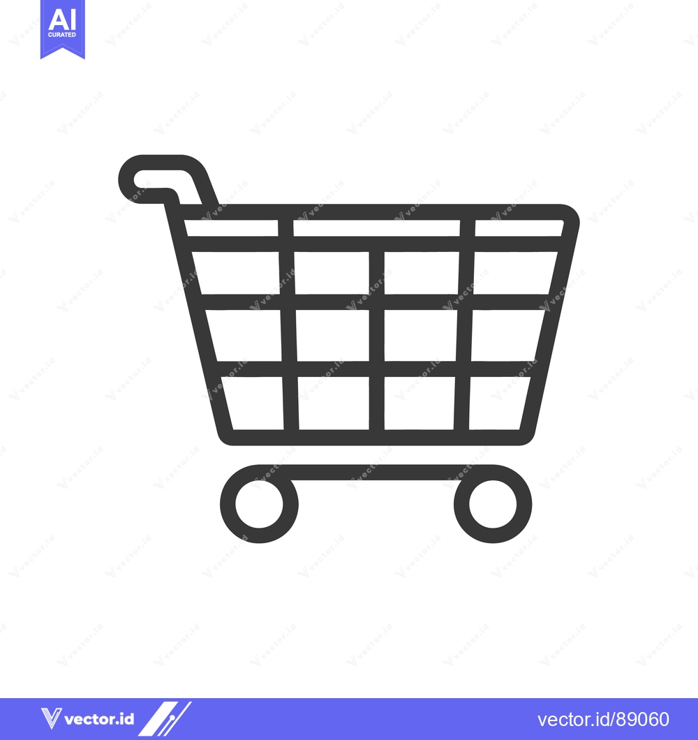 Premium Vector dari Simple graphic illustration of a shopping cart on a white backdrop