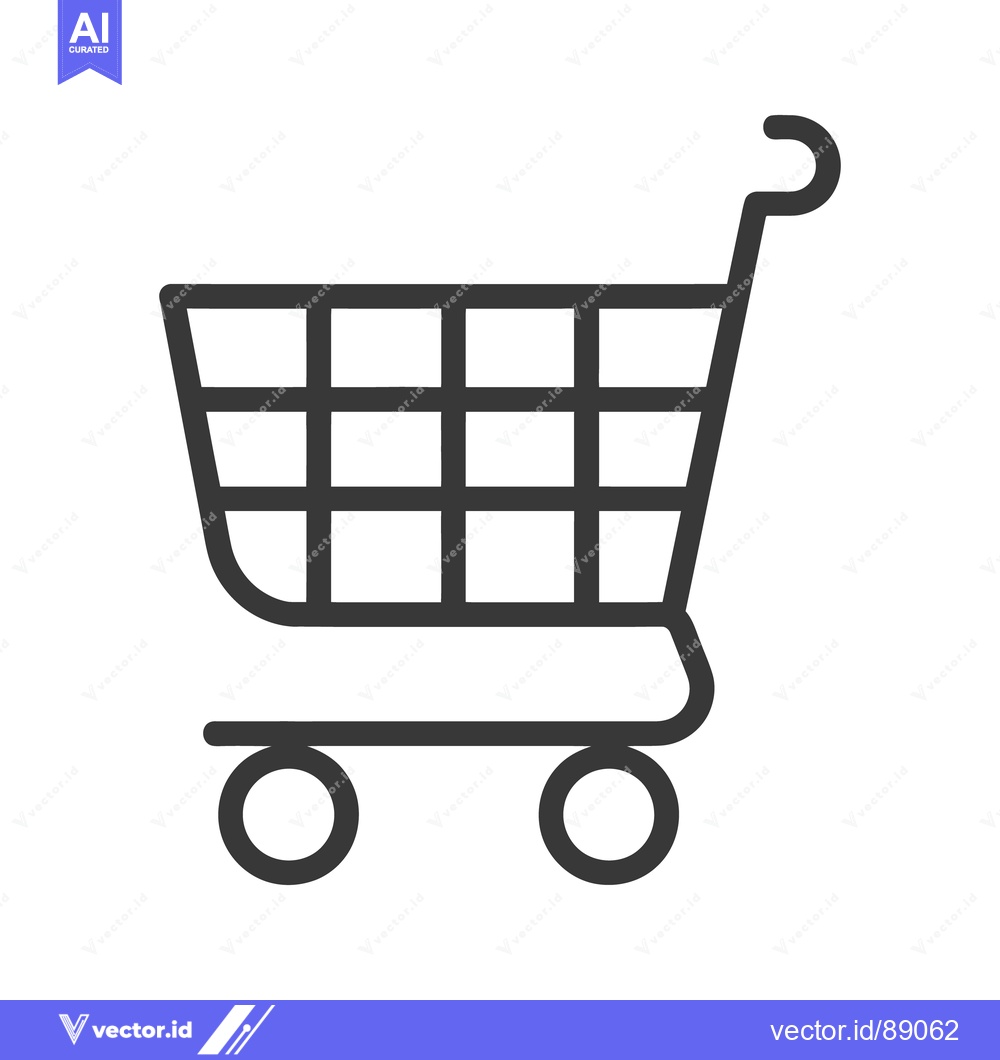 Premium Vector dari A black line drawing illustrating a shopping cart for purchase