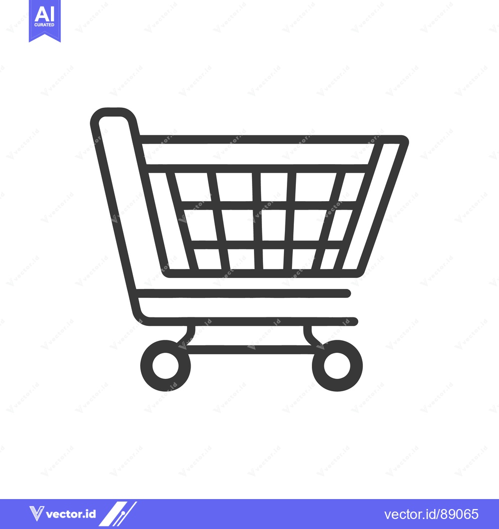 Premium Vector dari A black and white illustration of a shopping cart