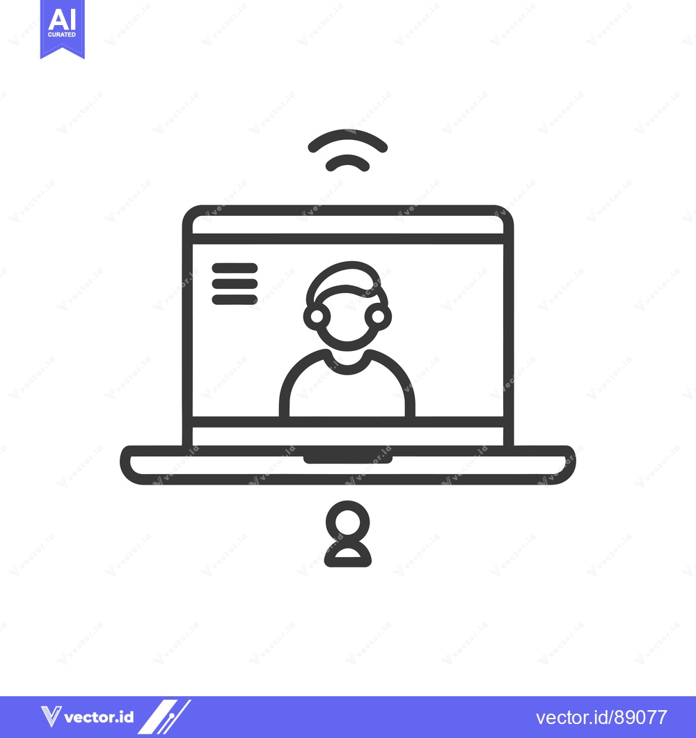 Premium Vector dari Online Video Conference with a Person Wearing Headphones