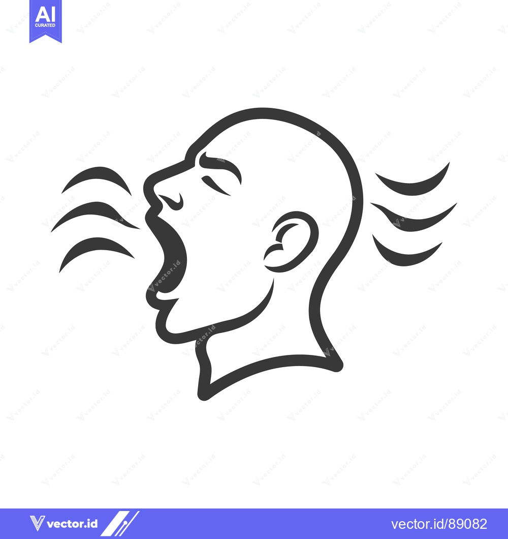 Premium Vector of An abstract illustration depicting a shouting person in a side profile