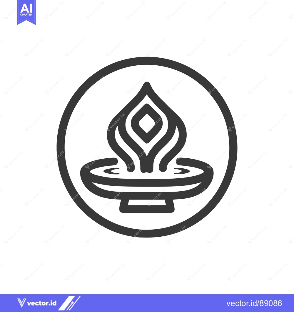 Premium Vector dari Minimalist Flame Icon: Stylized Fire in Circle, Black and White