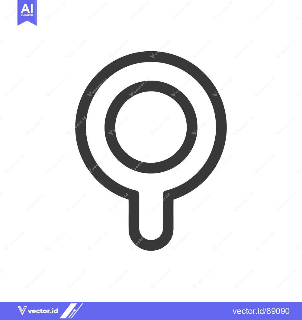 Premium Vector of Simple Black and White Location Pin Icon Design